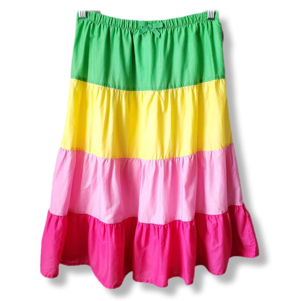 Gymboree Girls Boho Colorful Tiered Peasant Midi Skirt 10 Party Spring Summer